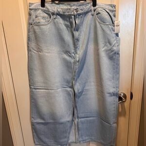 Old Navy Women Light Blue Jean Maxi Skirt